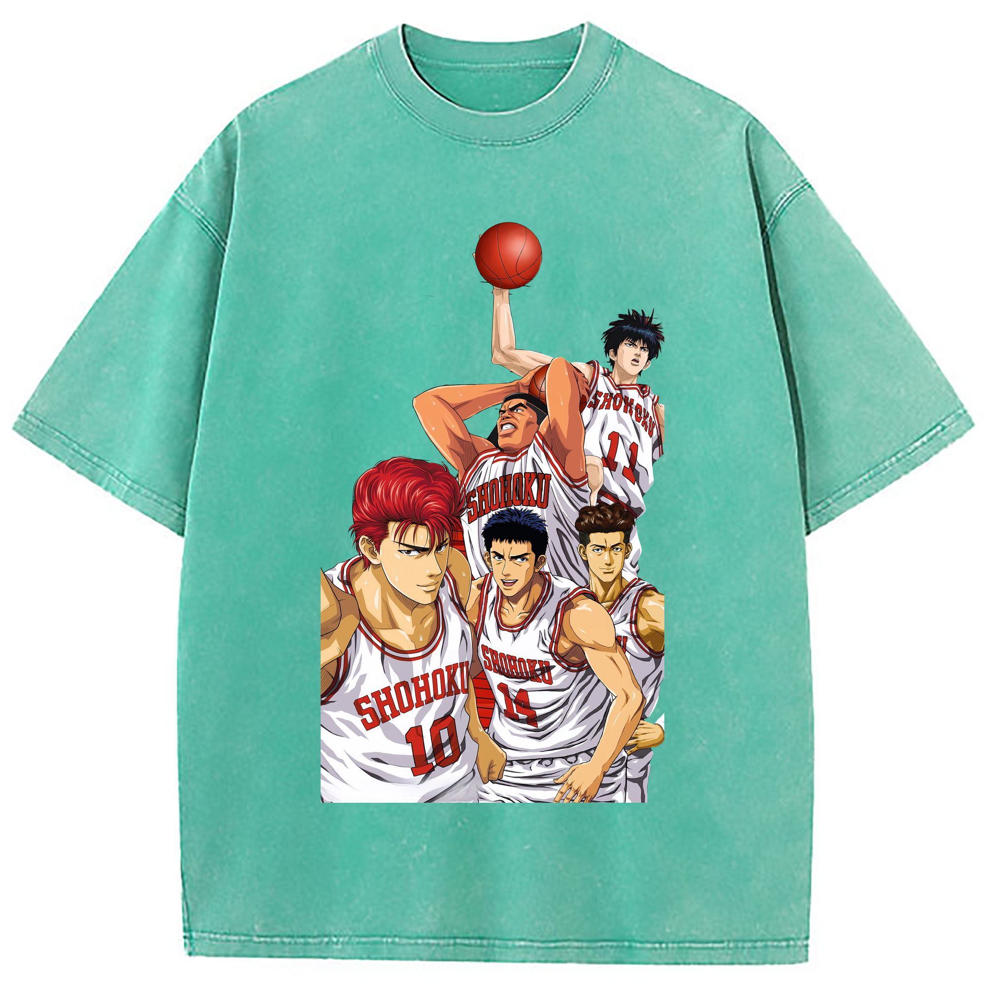 （画像用） SLAM DUNK／スラムダンク 綿100% ヴィンテージ風 半袖Tシャツ（フロントプリント）